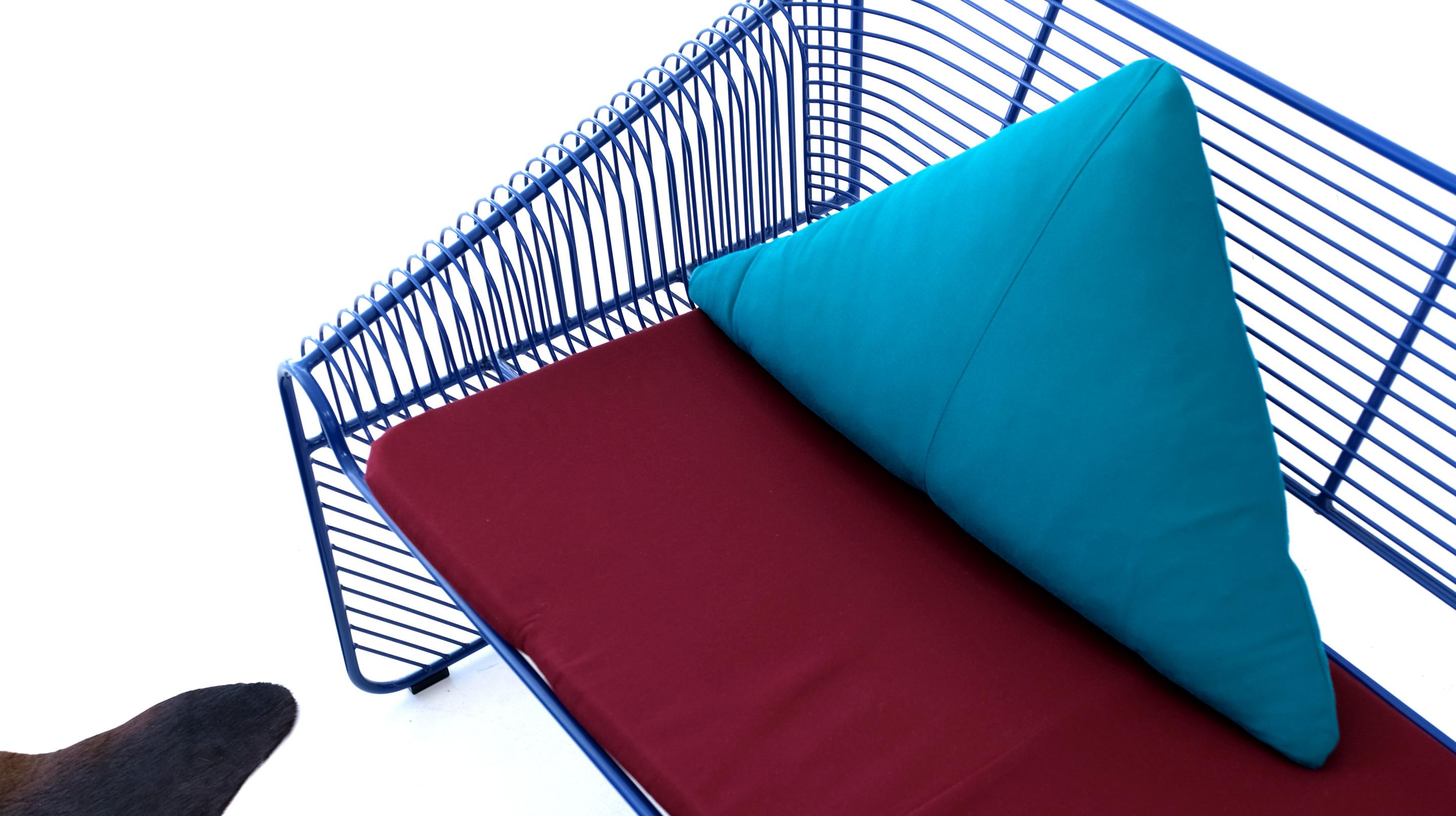 Mid-Century Modern Bend Goods - Triangle Throw Pillow in Burgundy Sunbrella For Sale