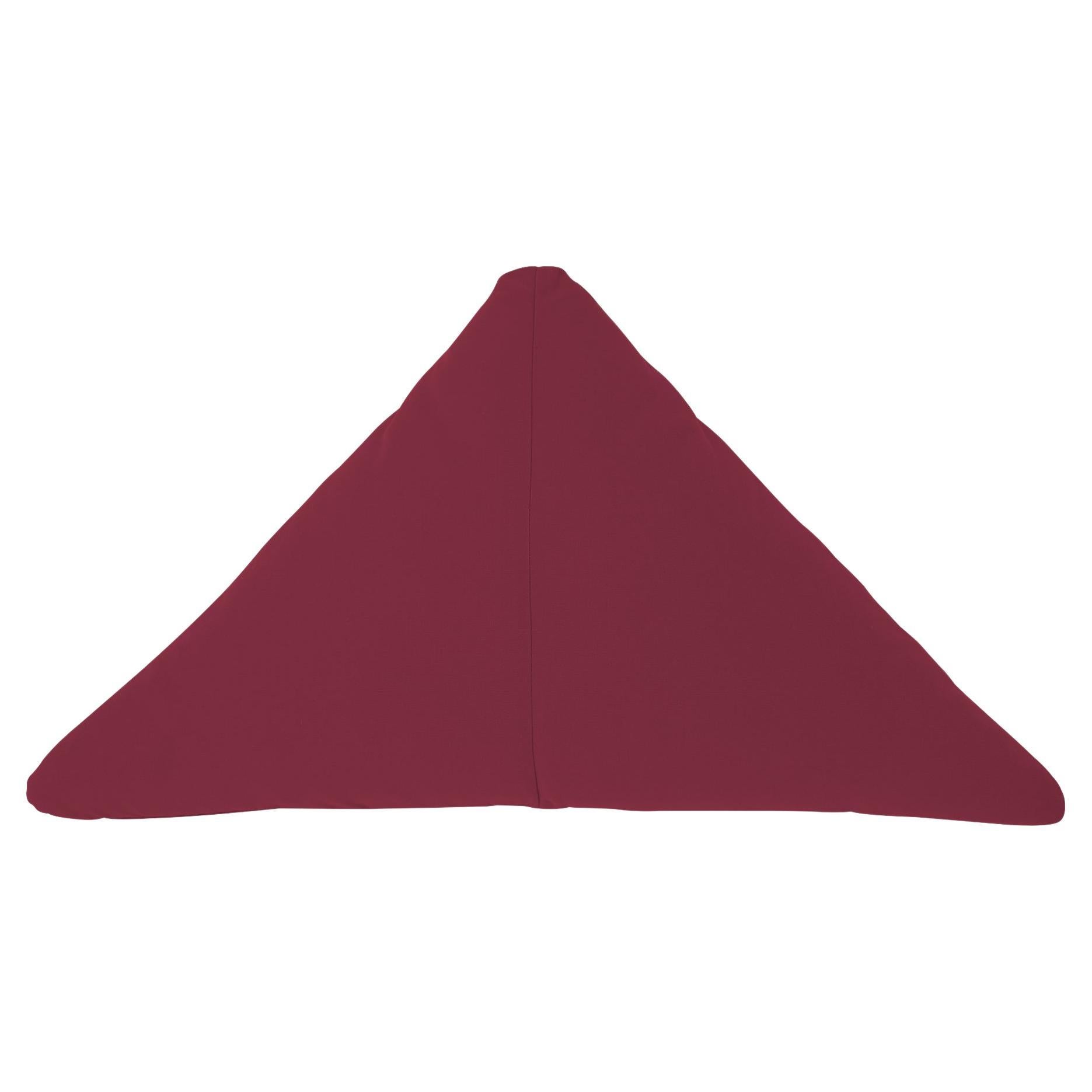 Bend Goods - Triangle Throw Pillow in Burgundy Sunbrella