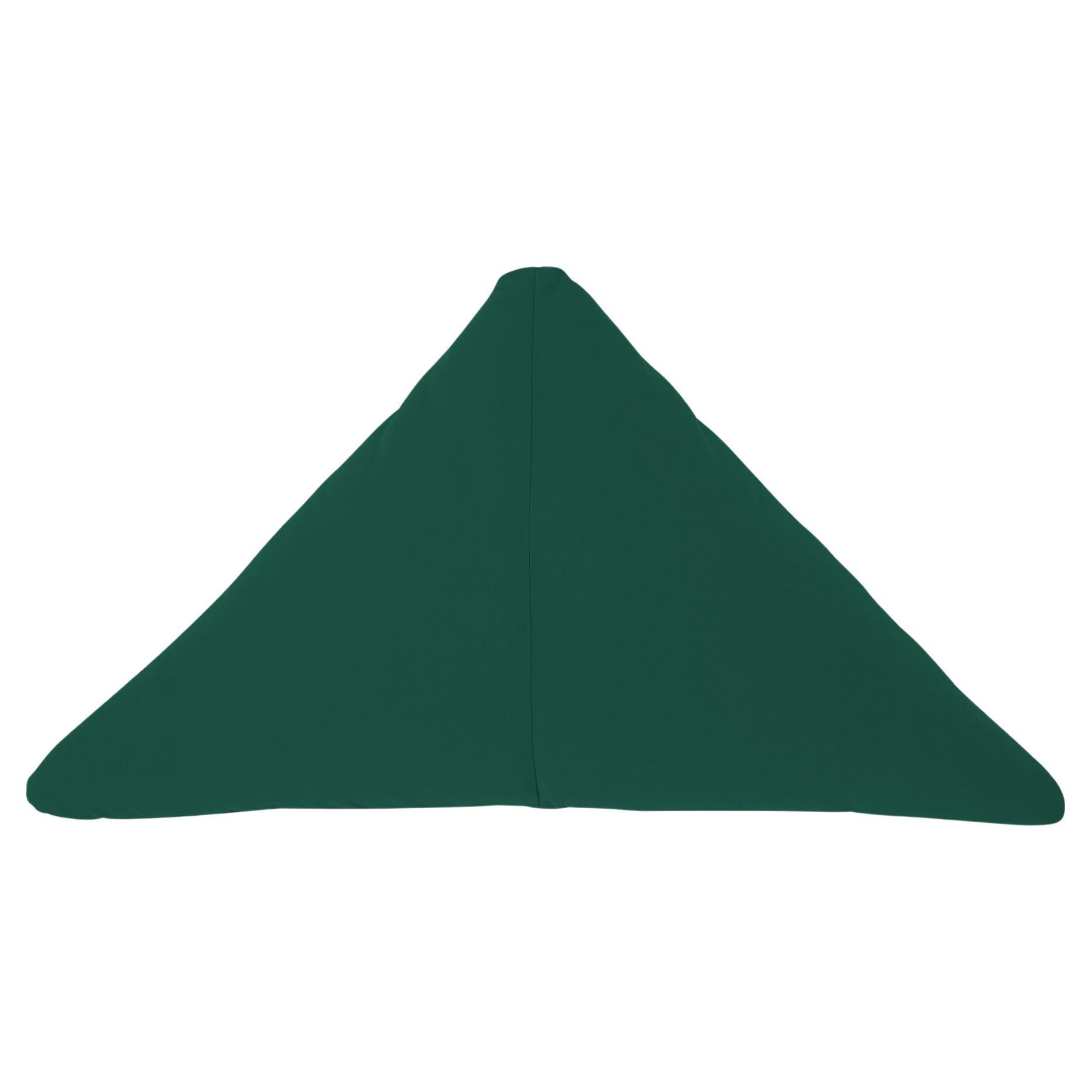 Bend Goods – Dreieckiges Überwurf-Kissen in Waldgrün mit Waldgrünem Sonnenschirm
