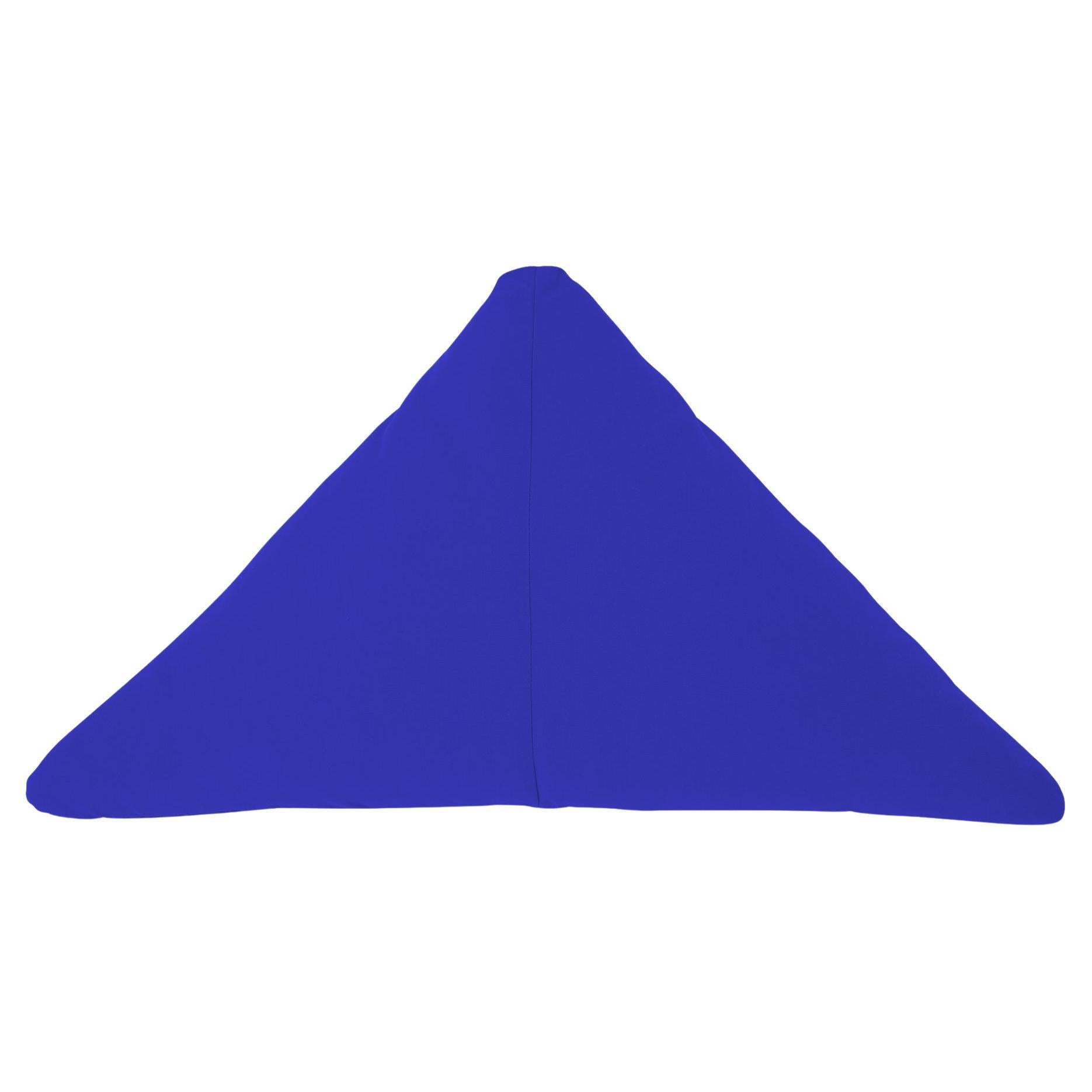 Bend Goods - Triangle Throw Pillow in True Blue Sunbrella For Sale