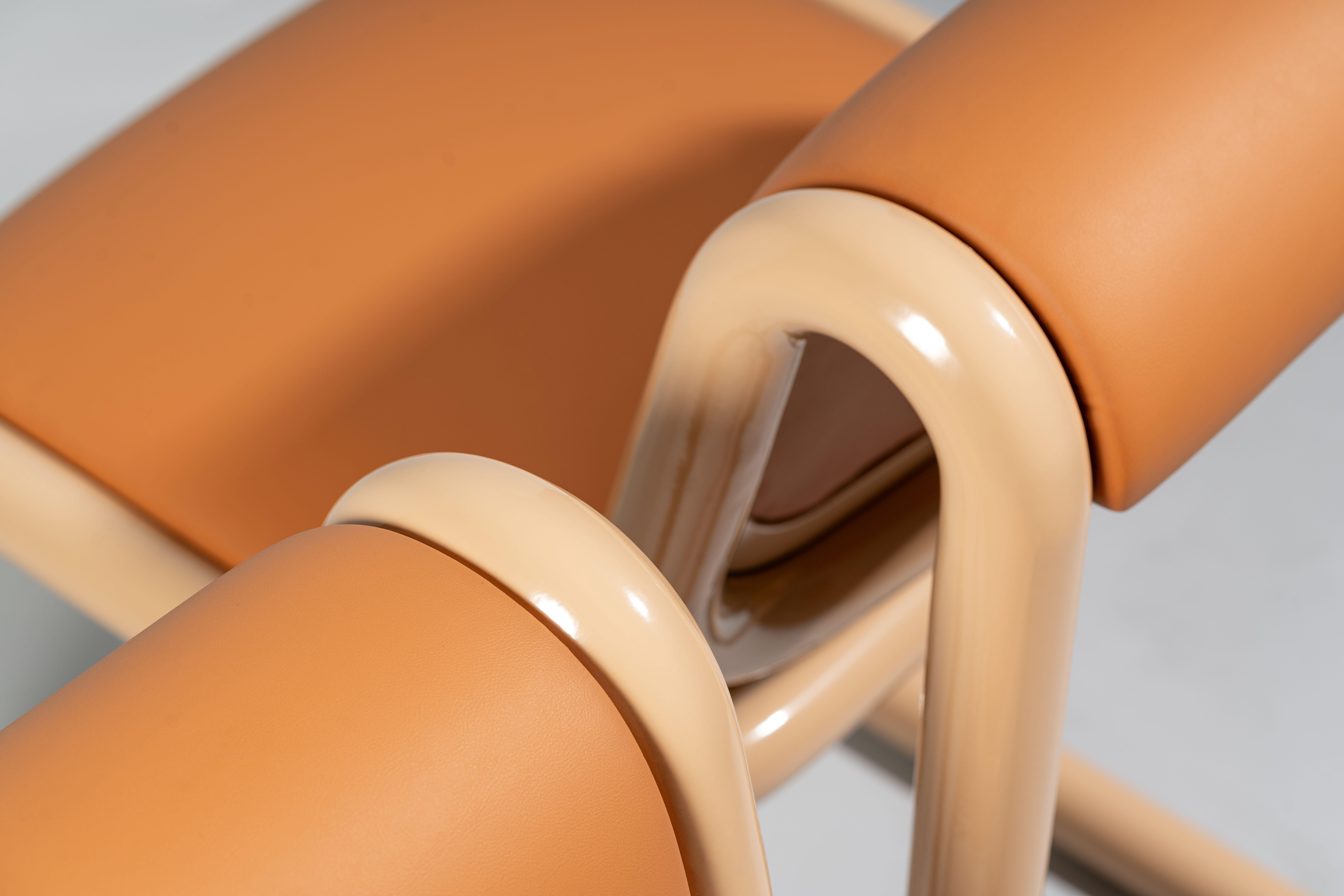 Bend Goods Tube Collection -- Dining Chair in Tan with Wood For Sale 1
