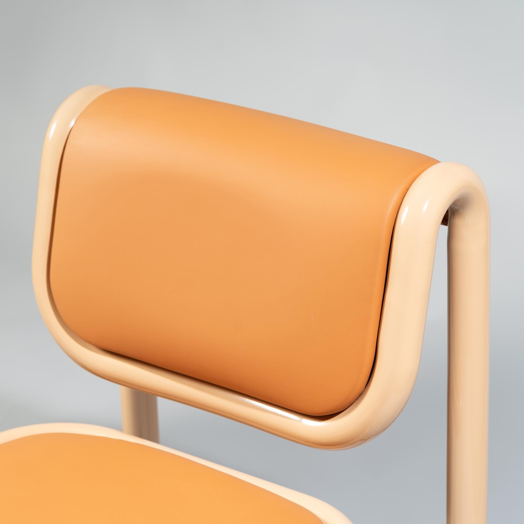 Bend Goods Tube Collection -- Dining Chair in Tan with Wood For Sale 2