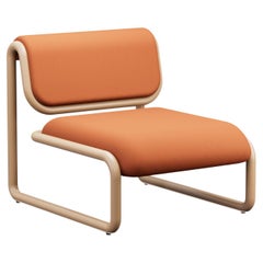 Bend Goods Tube Collection -- Lounge Chair in Black with Grey Boucle