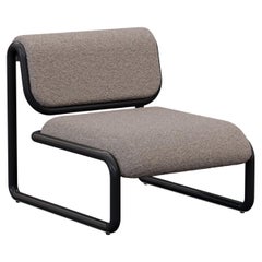 Bend Goods Tube Collection -- Lounge Chair in Black with Grey Boucle