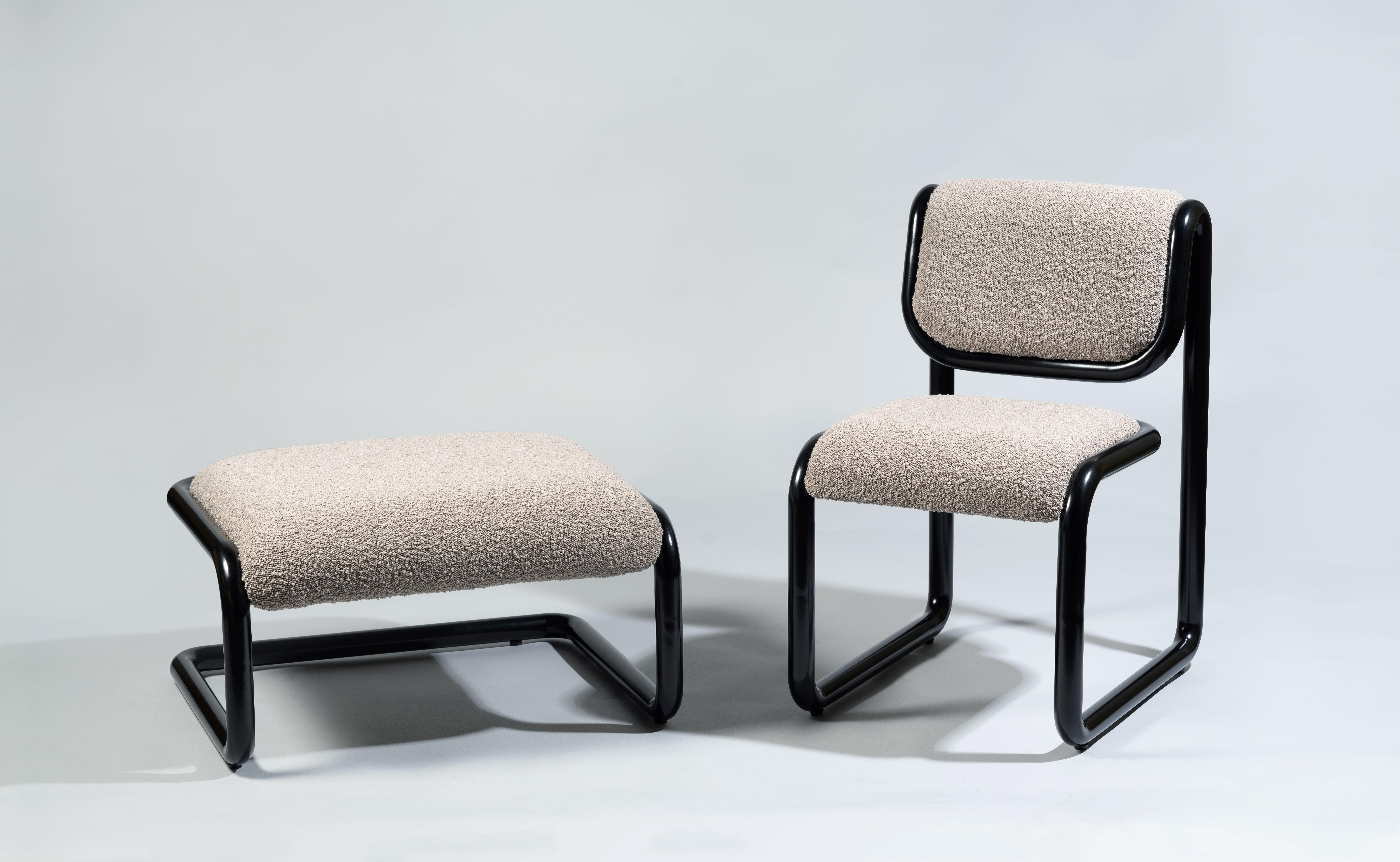 Bend Goods Tube Collection -- Ottoman in Tan with Vegan Leather For Sale 1