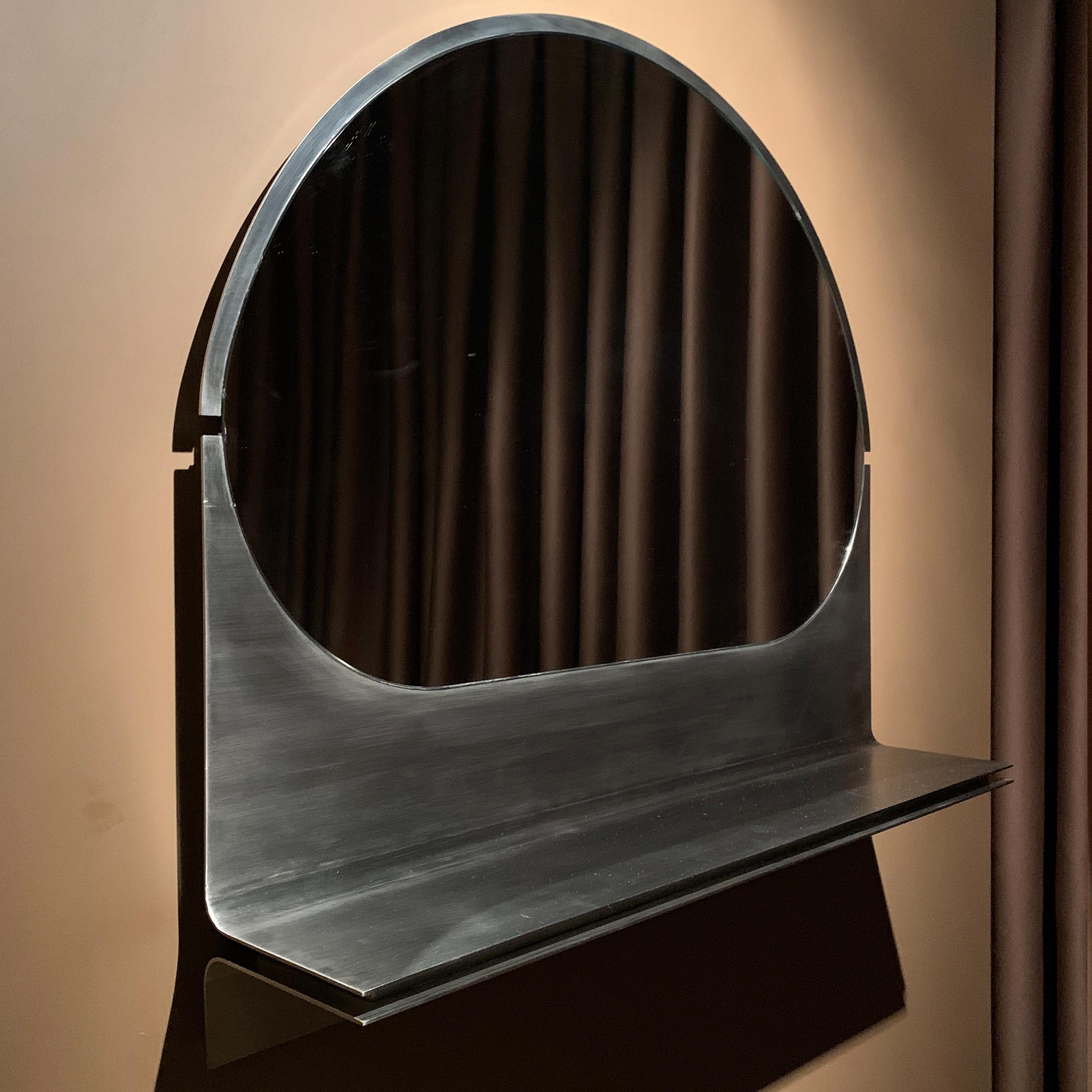 Turkish Bend Mirror with Shelf by Buket Hoşcan Bazman For Sale