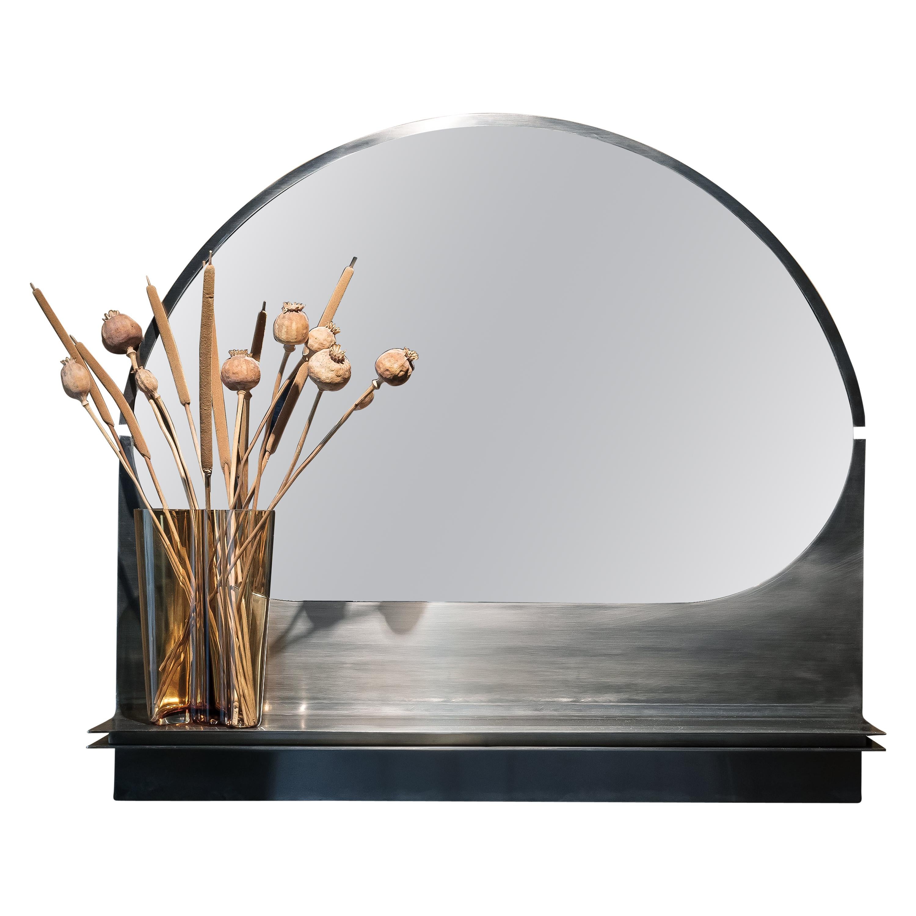 Bend Mirror with Shelf by Buket Hoşcan Bazman For Sale