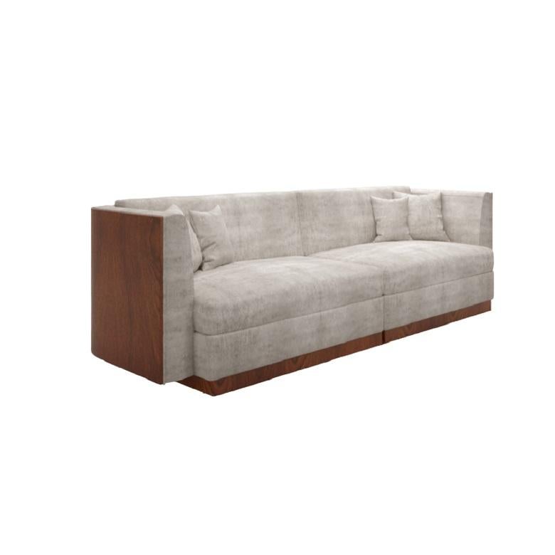 Bend Sofa mit freiliegender Holzlehne (Polster) im Angebot