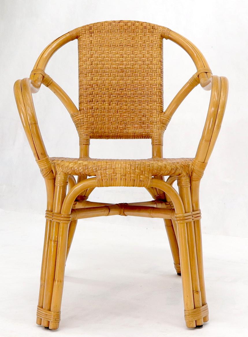 Mid-Century Modern Bendt bamboo rattan desk arm chair For Sale