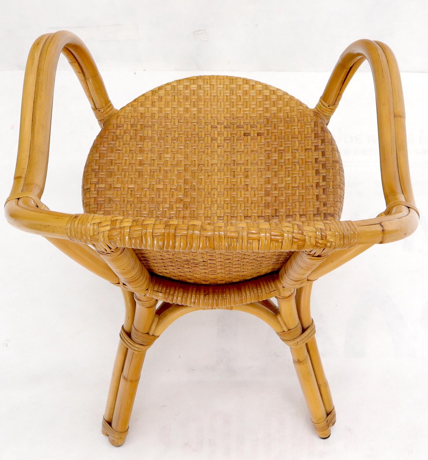 20th Century Bendt bamboo rattan desk arm chair For Sale