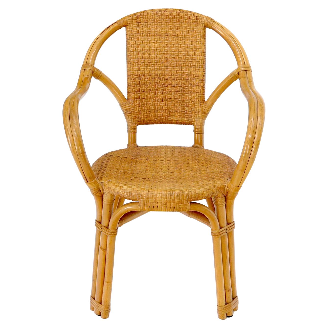 Bendt bamboo rattan desk arm chair For Sale