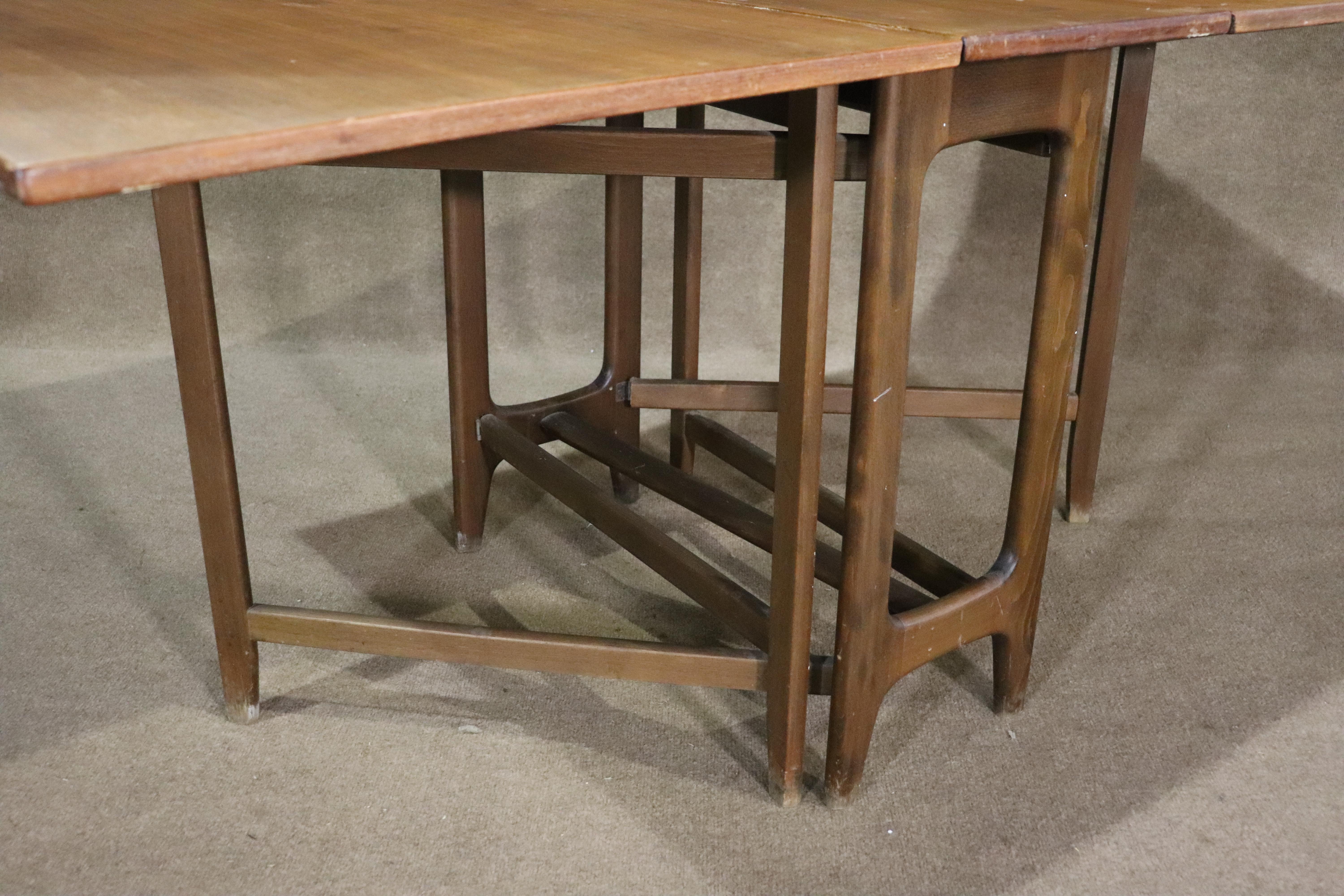 Mid-Century Modern Bendt Winge Designed Drop Leaf Dining Table For Sale