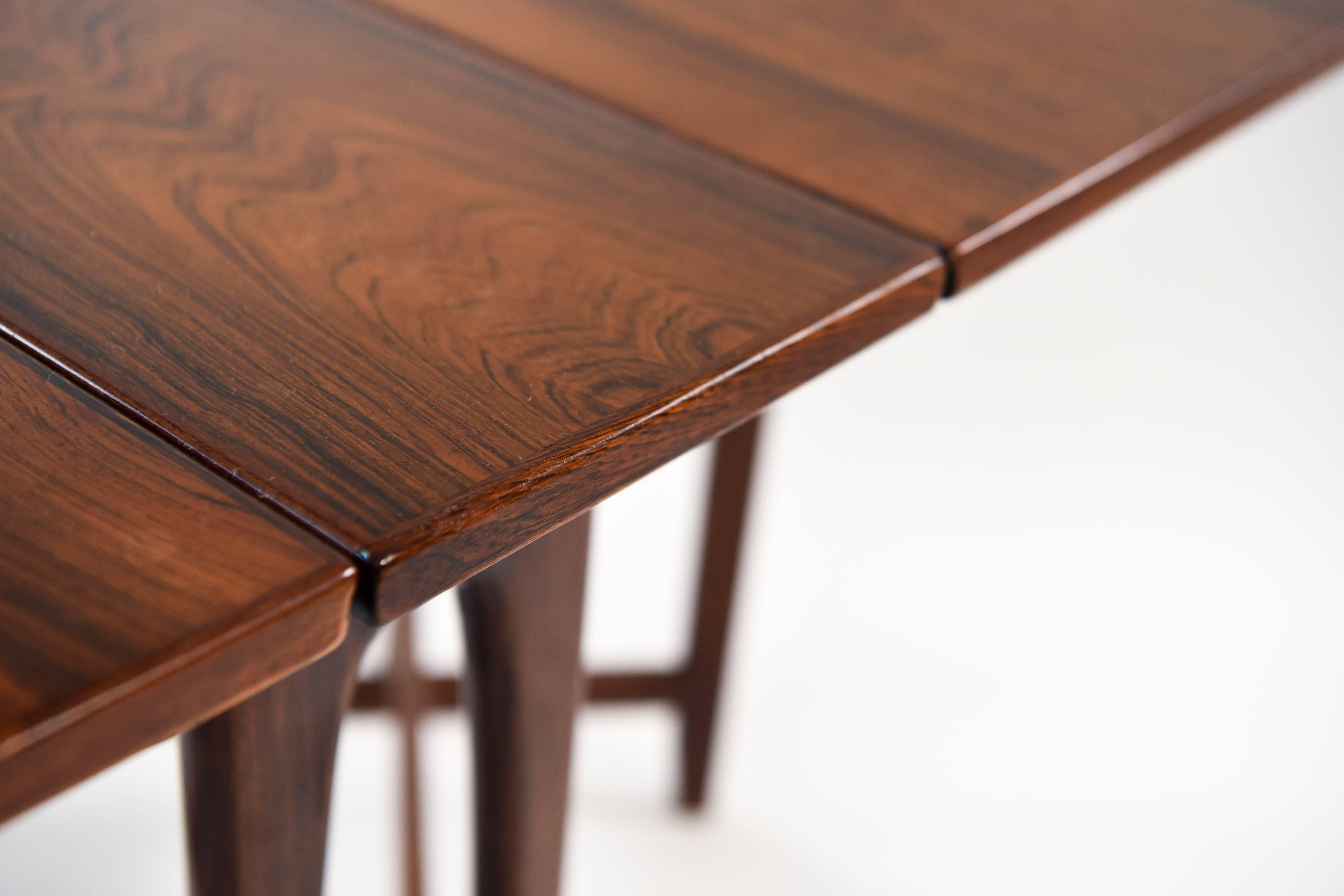 Bendt Winge Drop-Leaf Rosewood Table, circa 1960 1