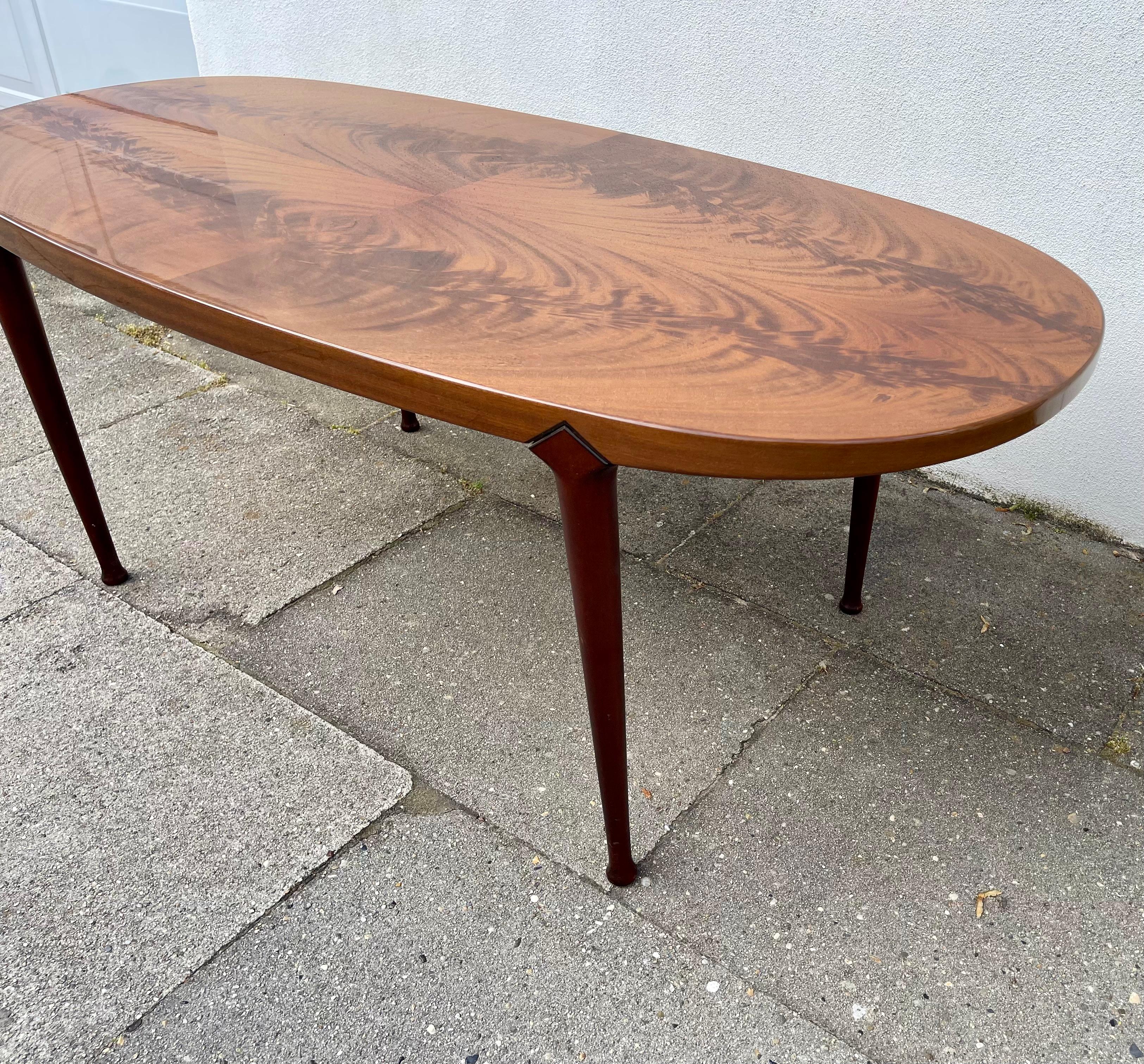 Norwegian Bendt Winge Elliptical Walnut Coffee Table in Persian Walnut, 1950s For Sale