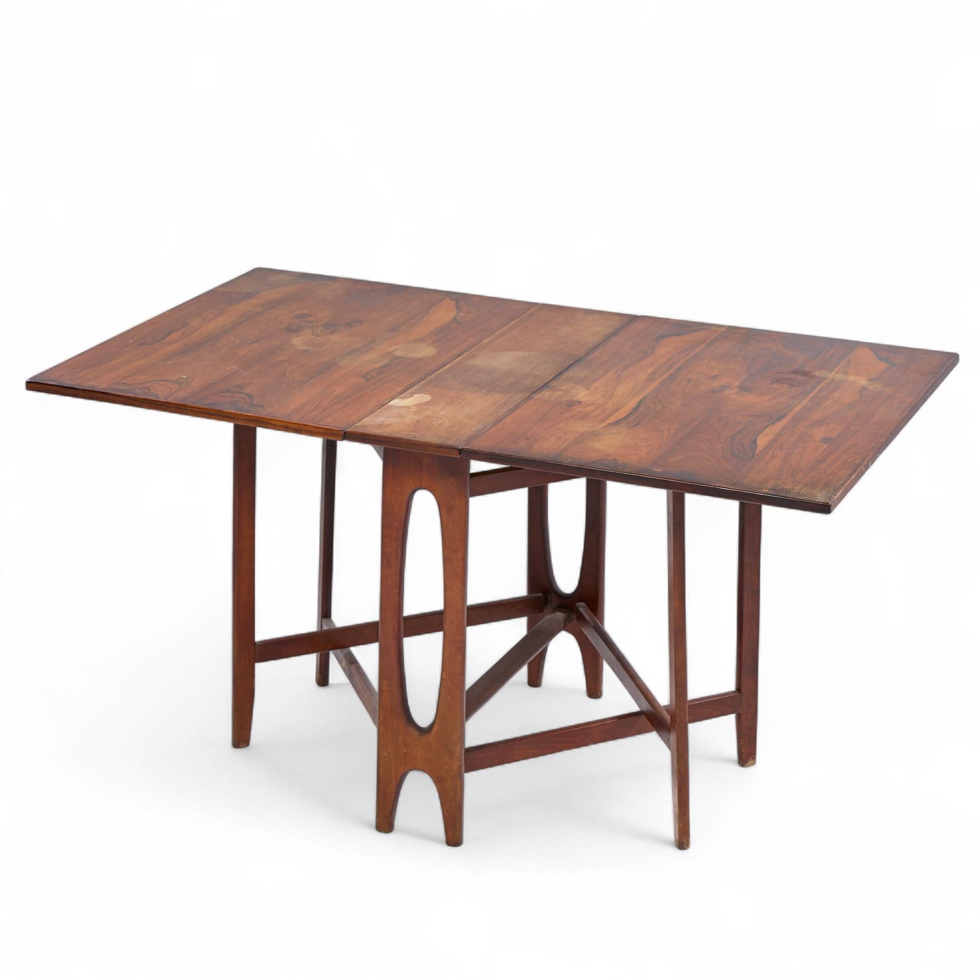 Bendt Winge Micentury Norwegian Rosewood Drop-Leaf Rosewood Dining Table - Pair For Sale 6