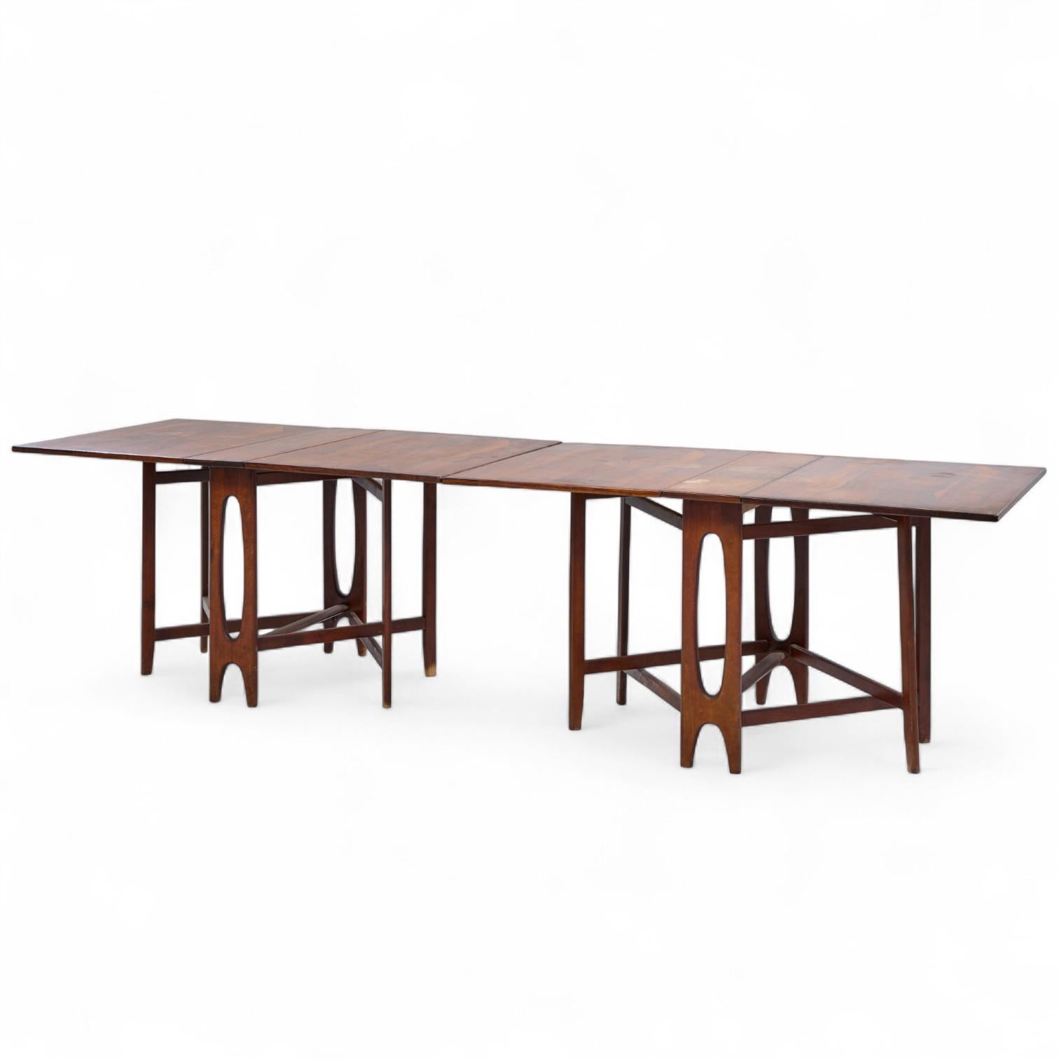 Mid-Century Modern Bendt Winge Micentury Norwegian Rosewood Drop-Leaf Rosewood Dining Table - Pair For Sale