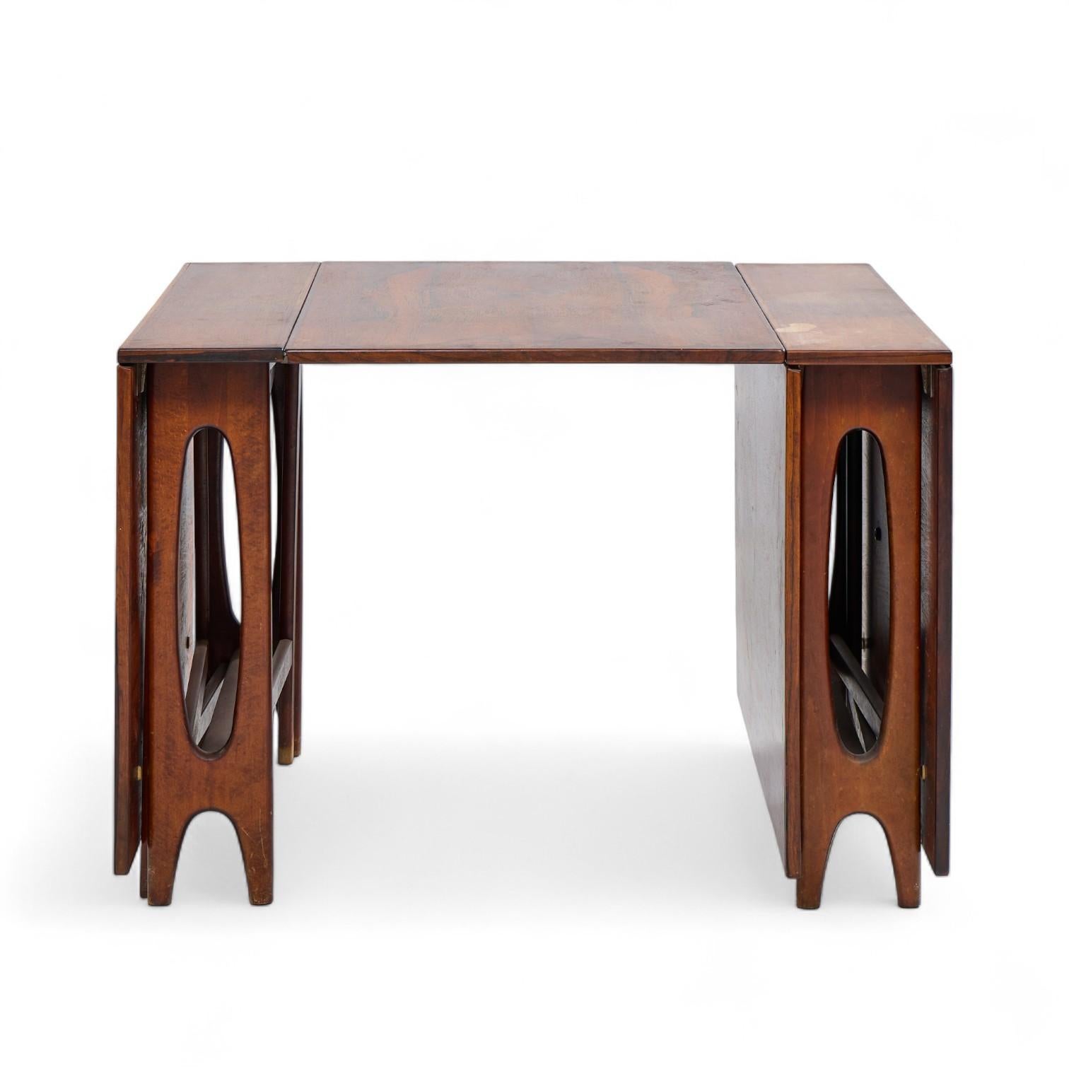 20th Century Bendt Winge Micentury Norwegian Rosewood Drop-Leaf Rosewood Dining Table - Pair For Sale