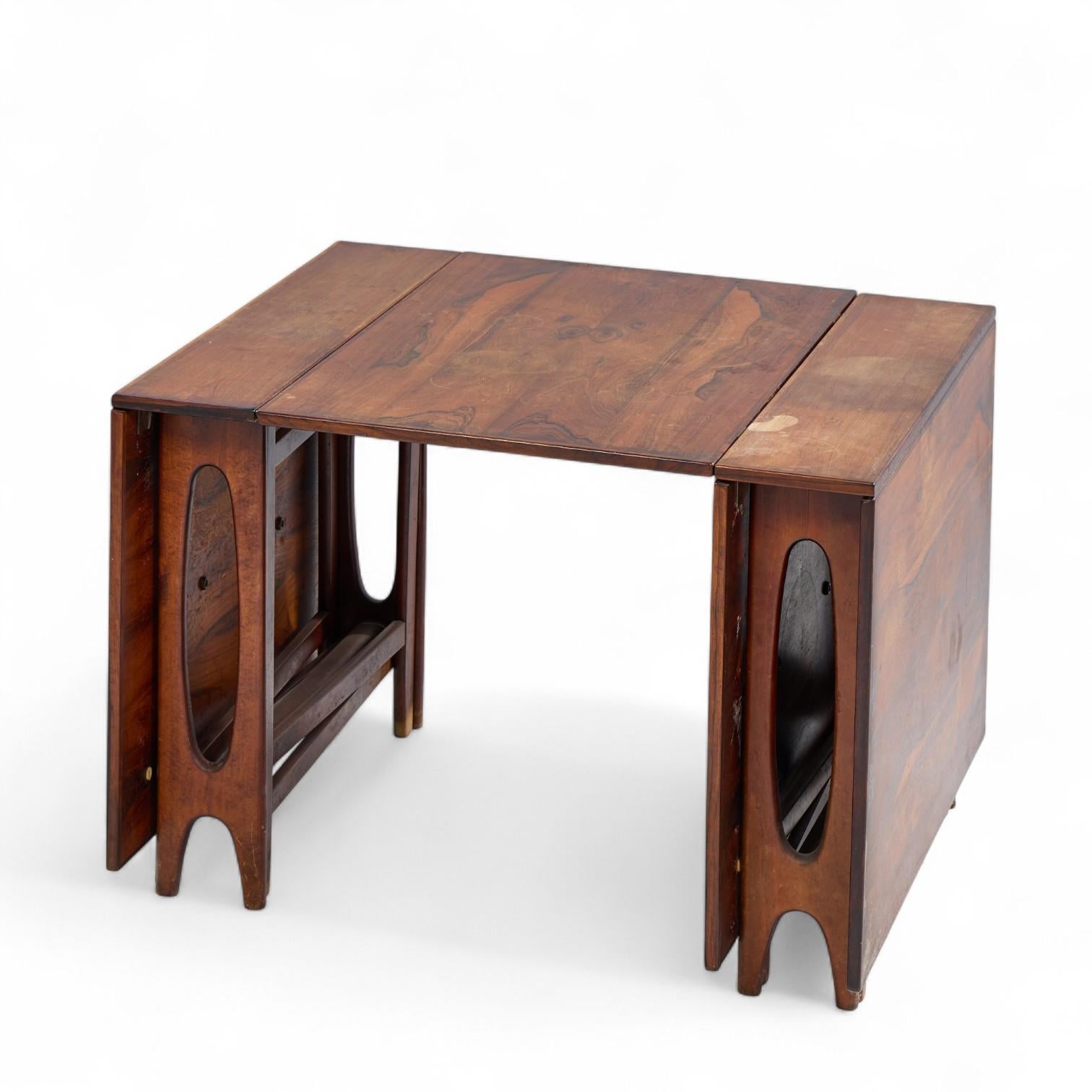 Bendt Winge Micentury Norwegian Rosewood Drop-Leaf Rosewood Dining Table - Pair For Sale 2