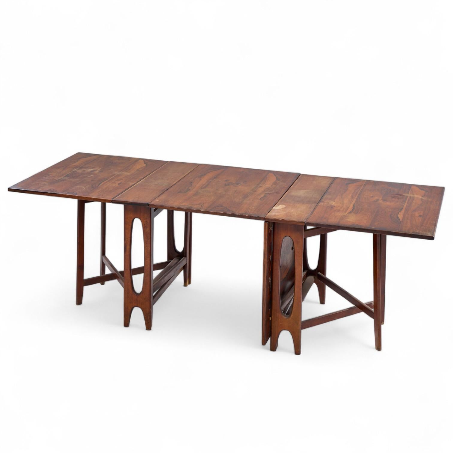 Bendt Winge Micentury Norwegian Rosewood Drop-Leaf Rosewood Dining Table - Pair For Sale 3