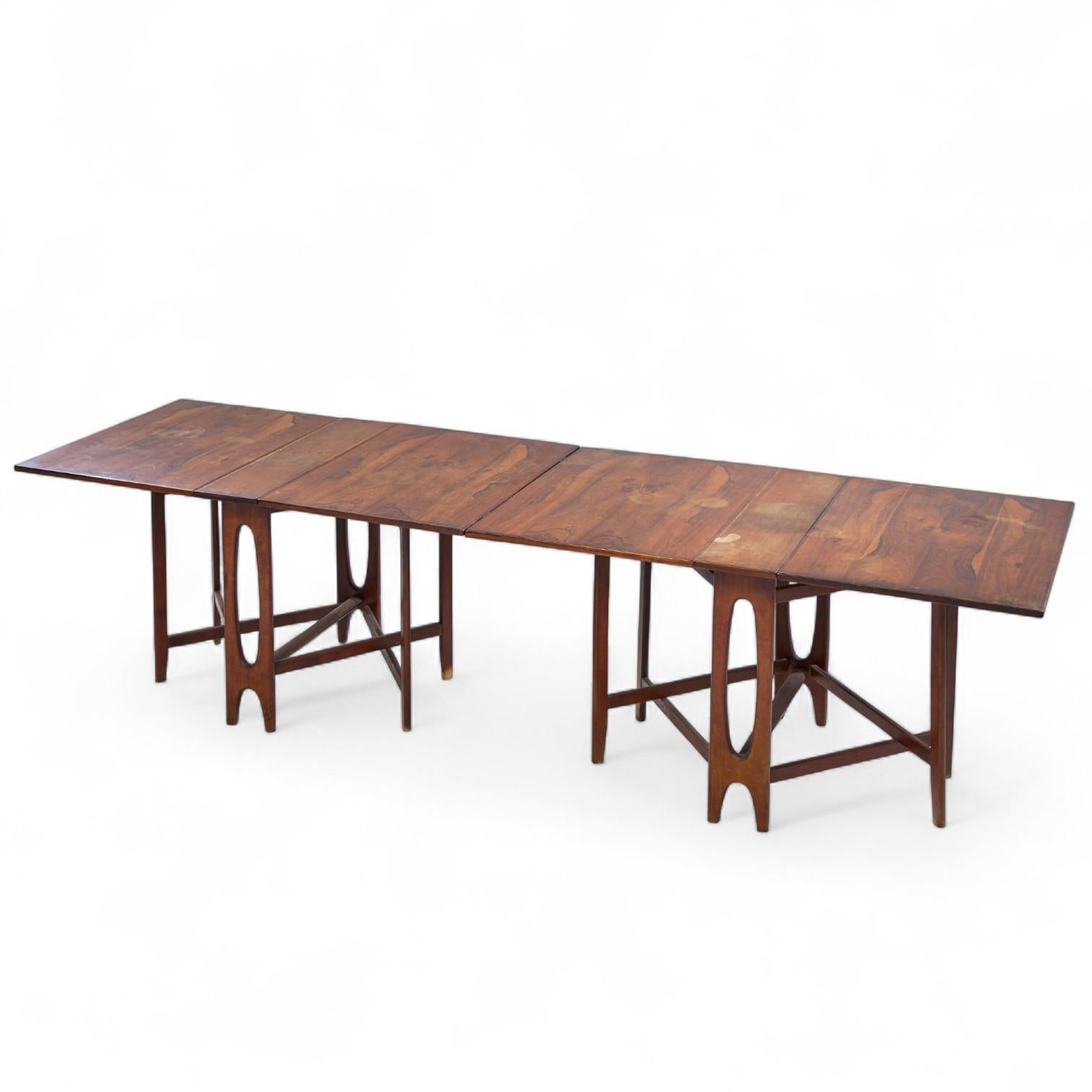 Bendt Winge Micentury Norwegian Rosewood Drop-Leaf Rosewood Dining Table - Pair For Sale 4