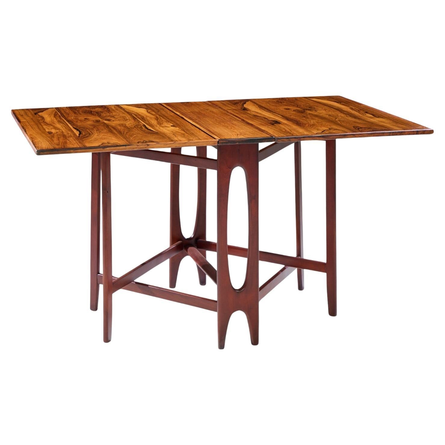 Bendt Winge Mid Century Norwegian Rosewood Drop-Leaf Rosewood Dining Table