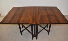 Bendt Winge Rosewood Folding Drop Leaf Gate Leg Table