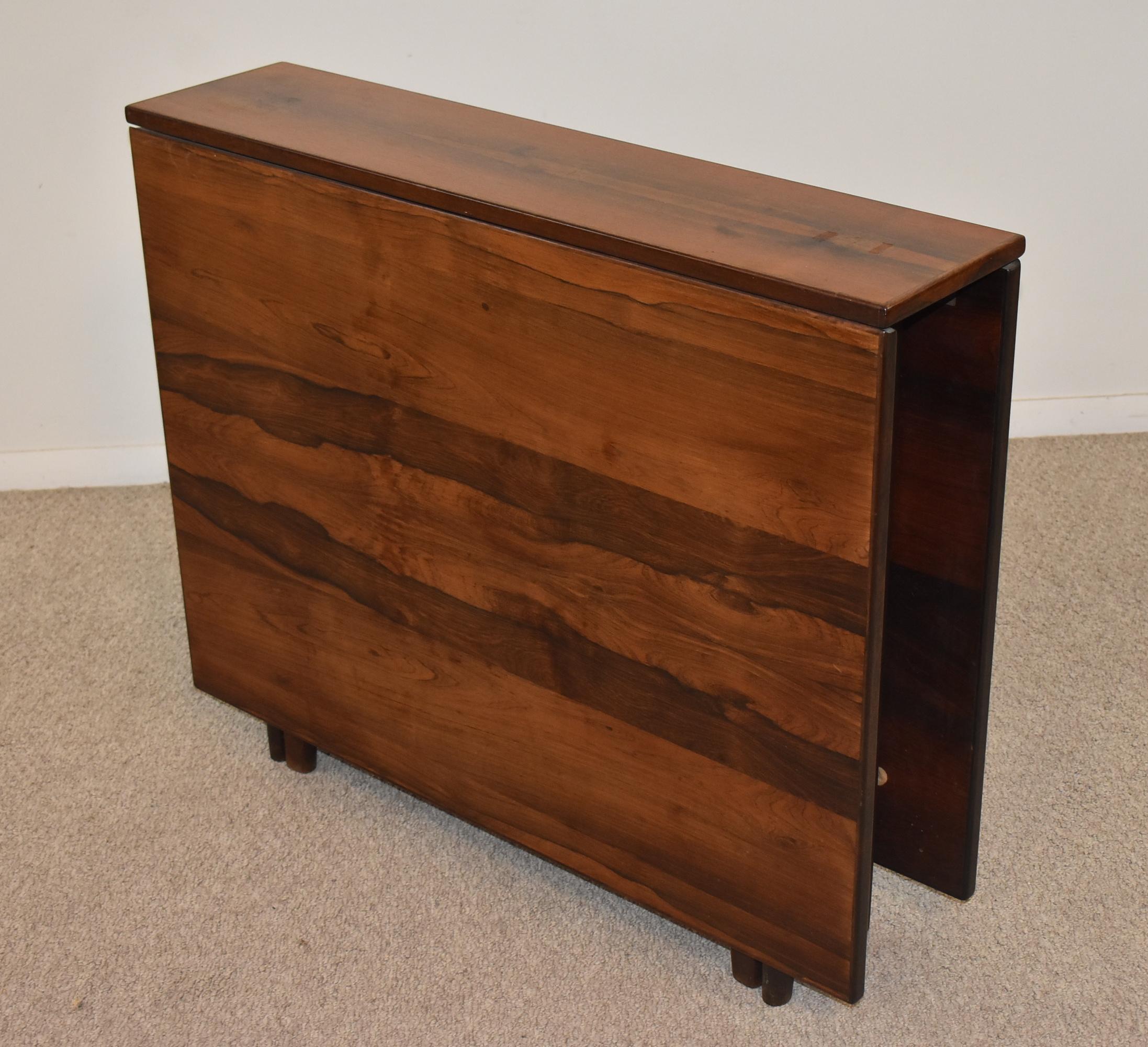20th Century Bendt Winge Rosewood Folding Drop Leaf Gate Leg Table