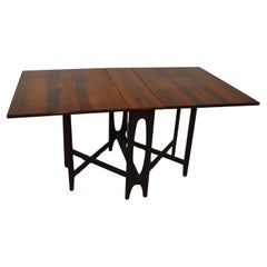 Bendt Winge Rosewood Folding Drop Leaf Gate Leg Table