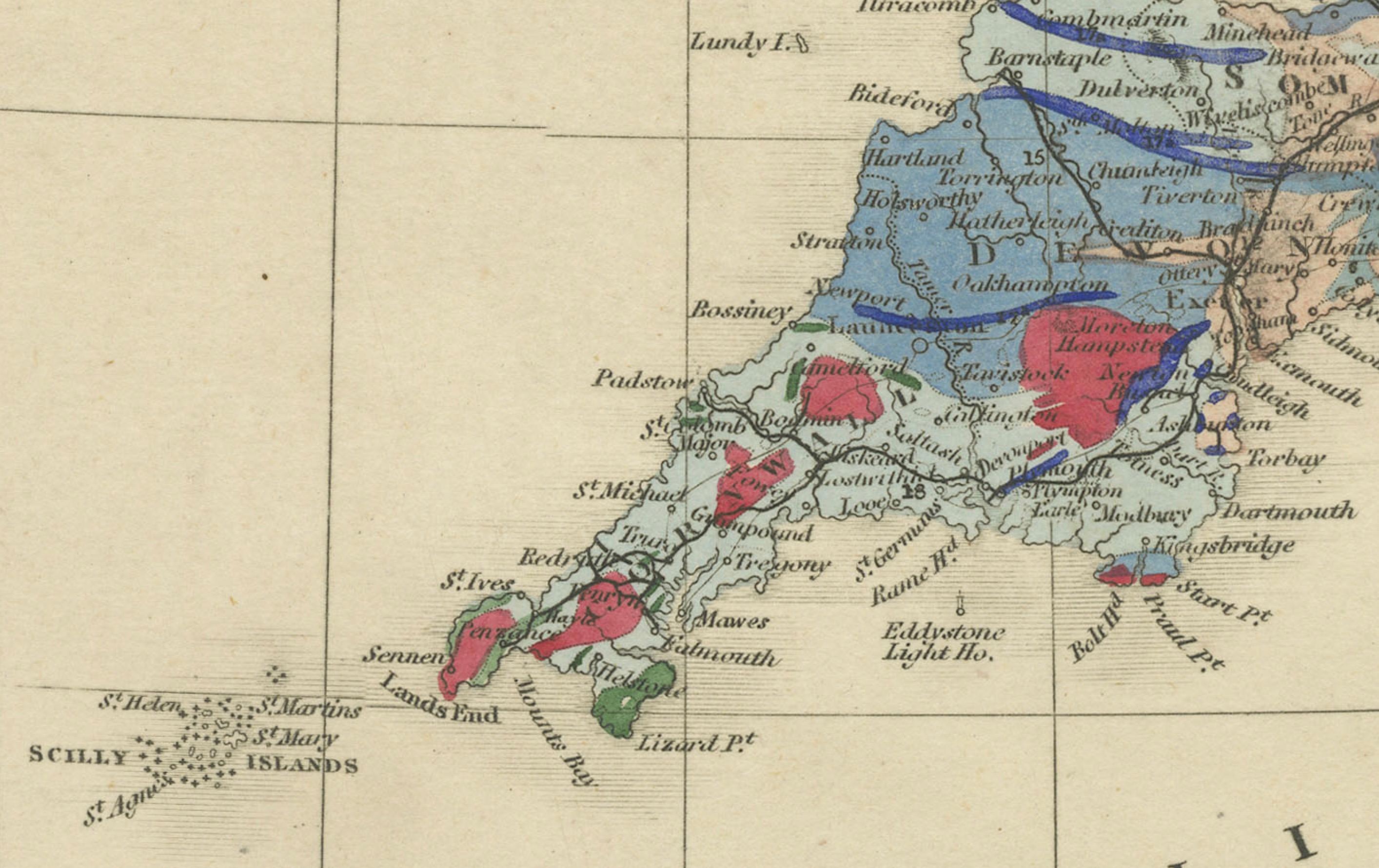 Unter der Oberfläche: James Wylds geologische Karte der britischen Inseln von 1844 (Papier) im Angebot