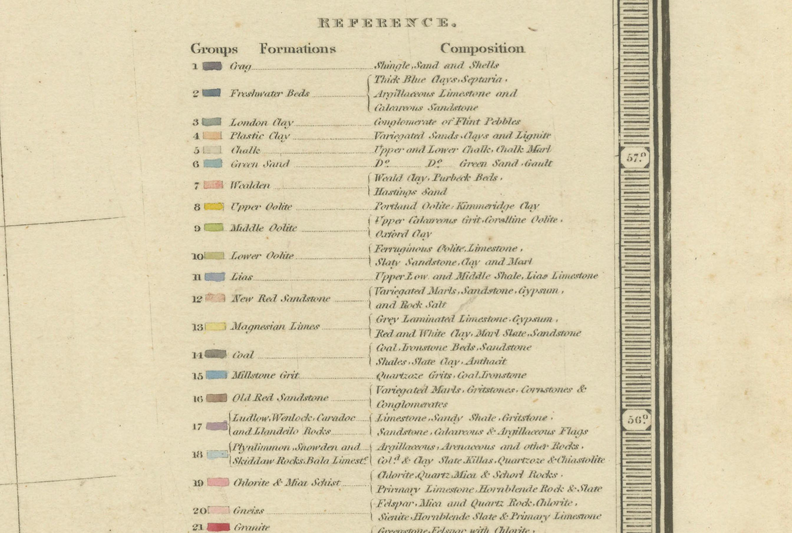 Unter der Oberfläche: James Wylds geologische Karte der britischen Inseln von 1844 im Angebot 2