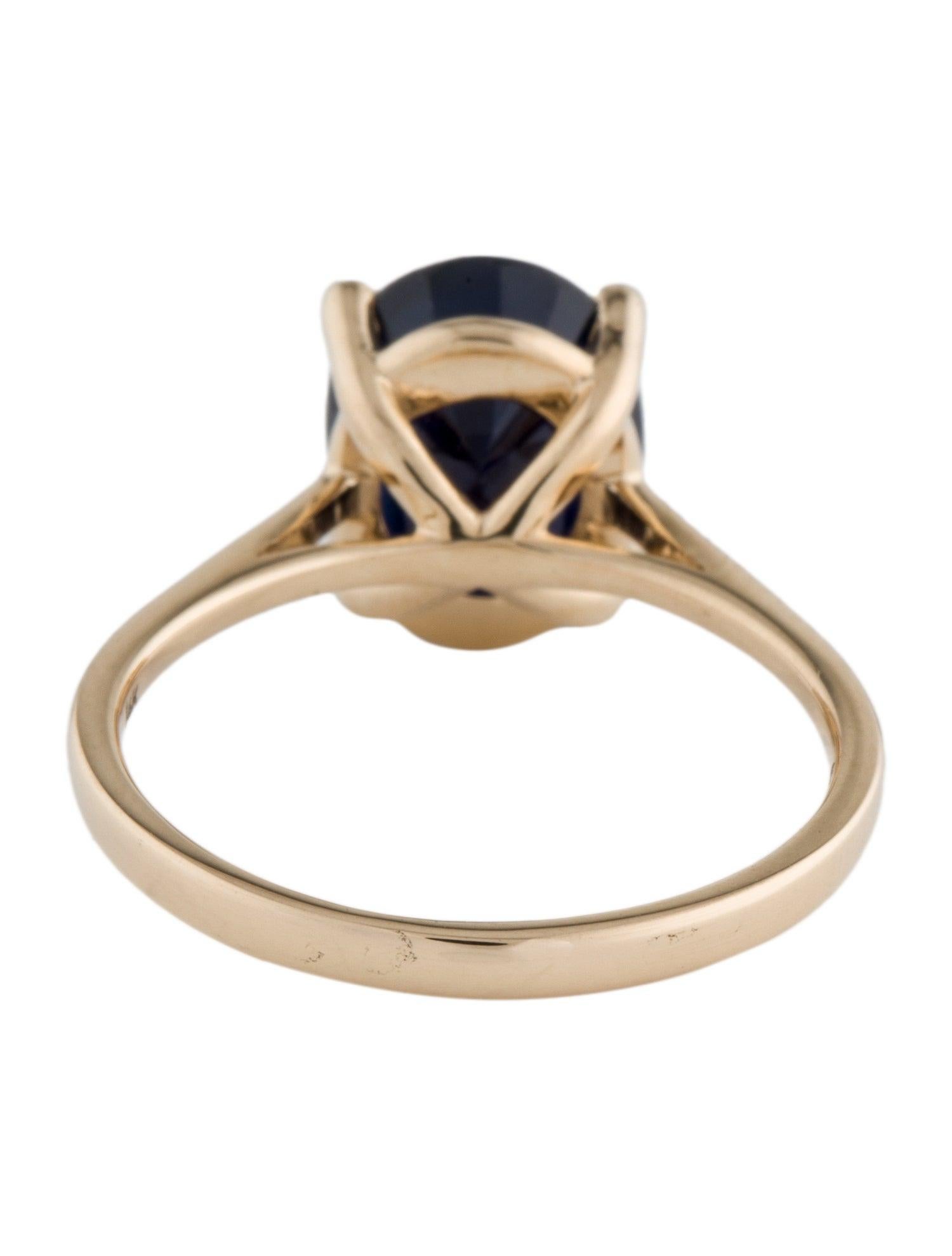 Brilliant Cut Dazzling 14K Gold 2.99ct Sapphire Cocktail Ring - Size 6.75 - Statement Jewelry For Sale