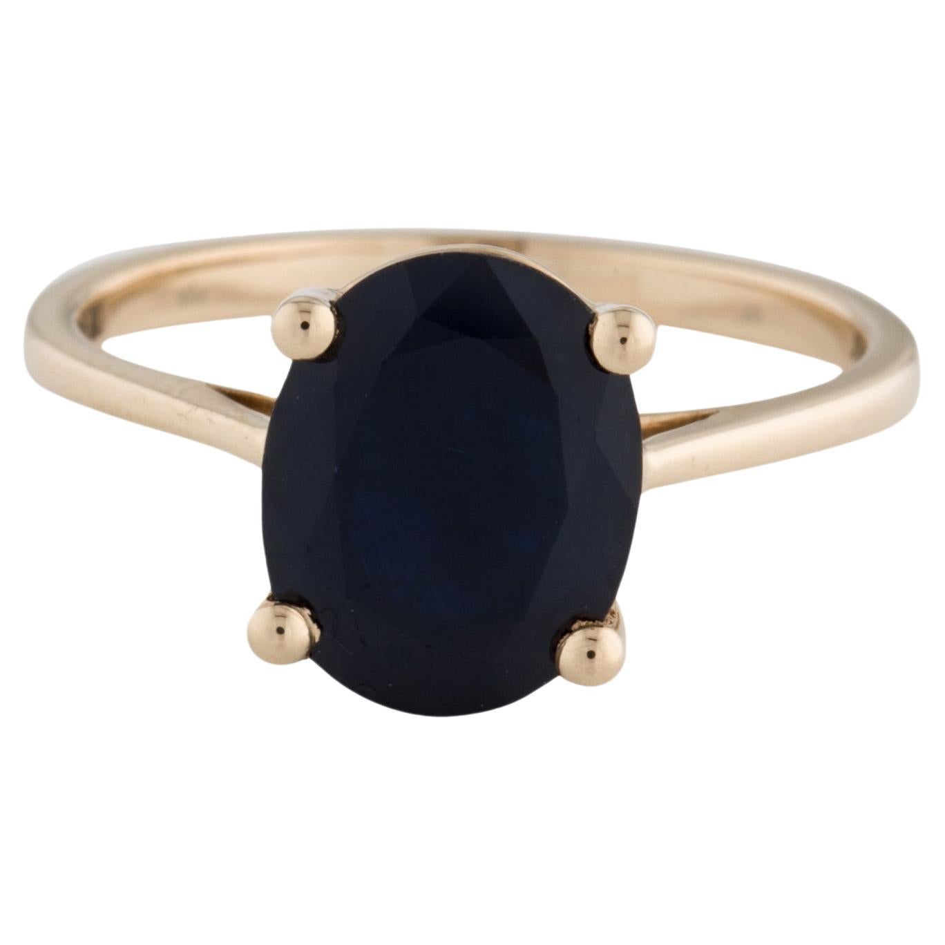 Dazzling 14K Gold 2.99ct Sapphire Cocktail Ring - Size 6.75 - Statement Jewelry