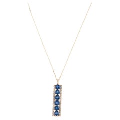 Elegant 14K Sapphire & Diamond Pendant Necklace  1.98ctw Gemstone Sparkle