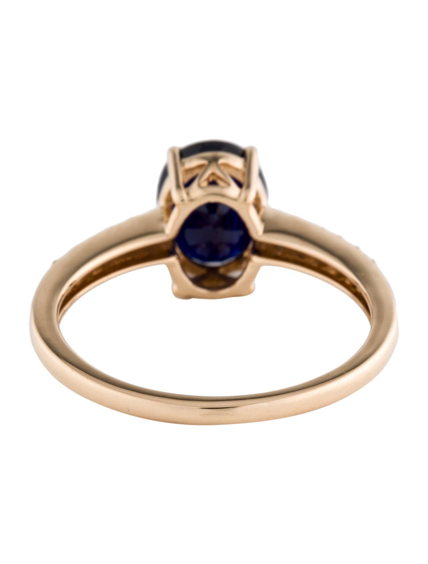 Brilliant Cut Exquisite 14K Gold 2.38ct Sapphire & Diamond Ring Size 8.75 - Statement Jewelry For Sale