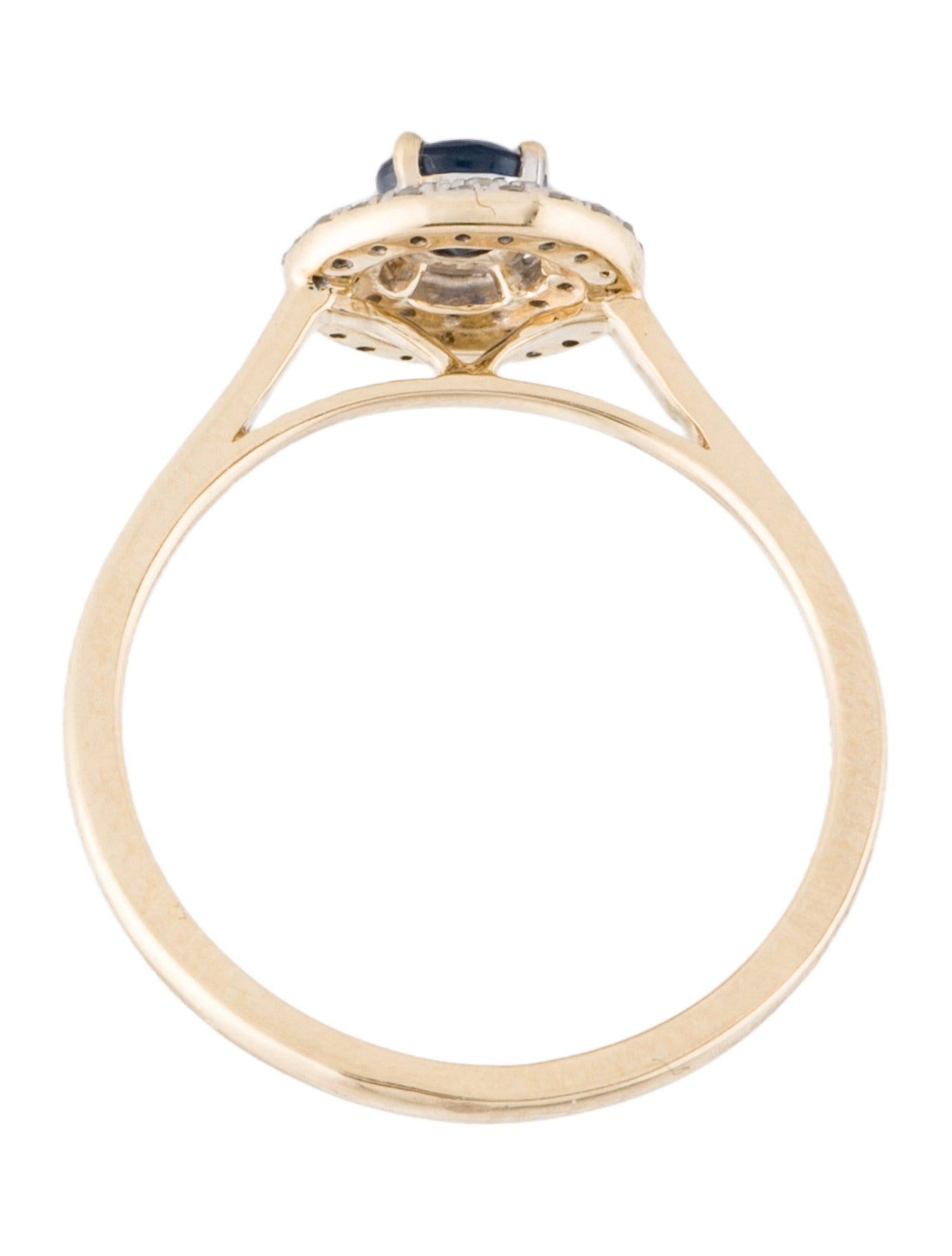 14K Sapphire & Diamond Cocktail Ring - Size 6.5  Elegant Gemstone Jewelry In New Condition For Sale In Holtsville, NY