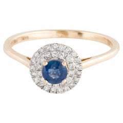 14K Sapphire & Diamond Cocktail Ring - Size 6.5  Elegant Gemstone Jewelry