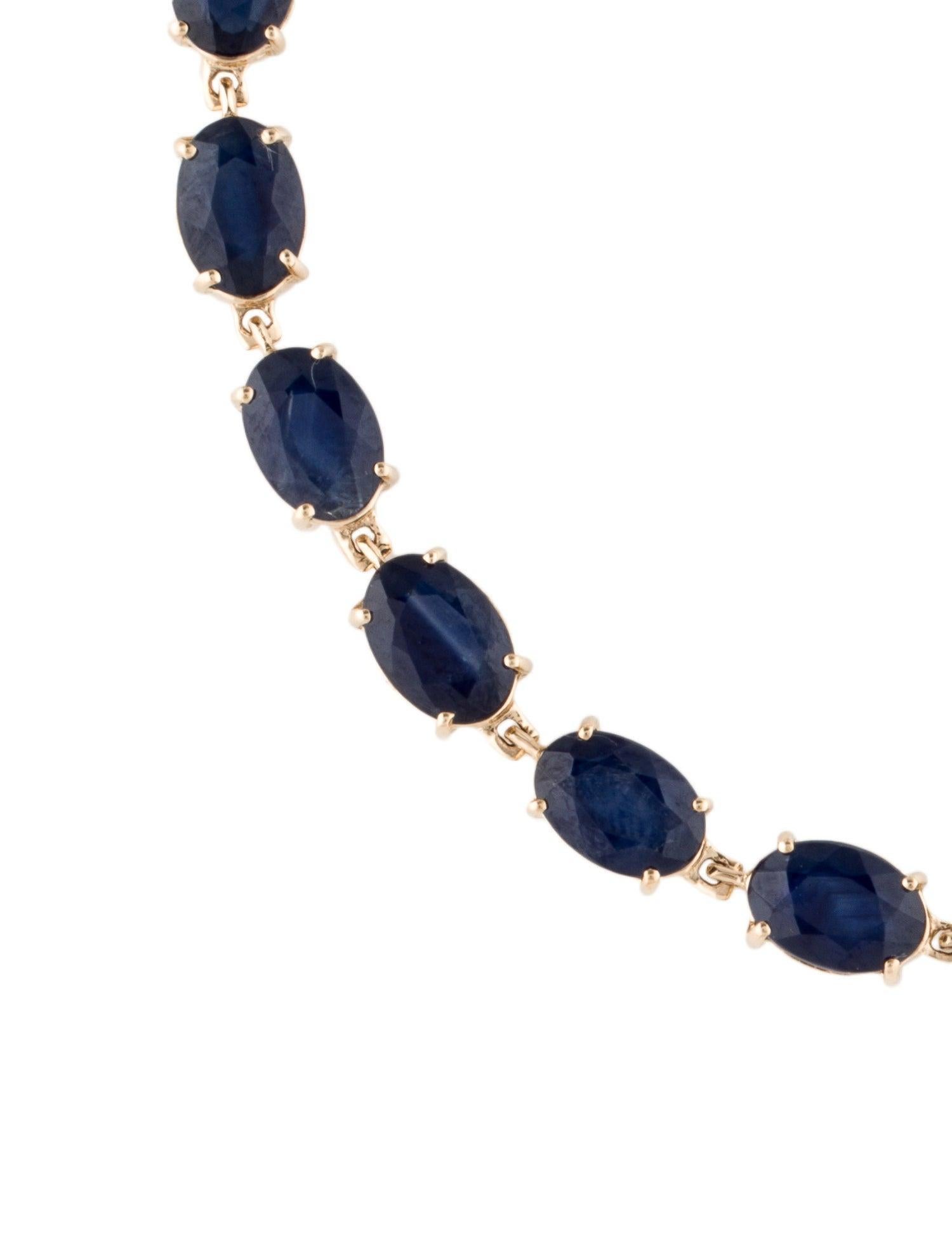 Brilliant Cut 14K 14.70ctw Sapphire Link Bracelet - Timeless Elegance, Exquisite Design For Sale