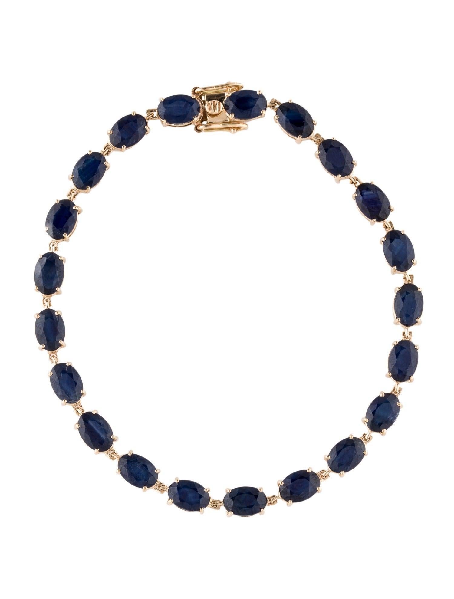 14K 14.70ctw Sapphire Link Bracelet - Timeless Elegance, Exquisite Design In New Condition For Sale In Holtsville, NY
