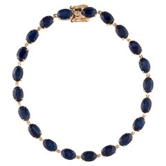 14K 14.70ctw Sapphire Link Bracelet - Timeless Elegance, Exquisite Design