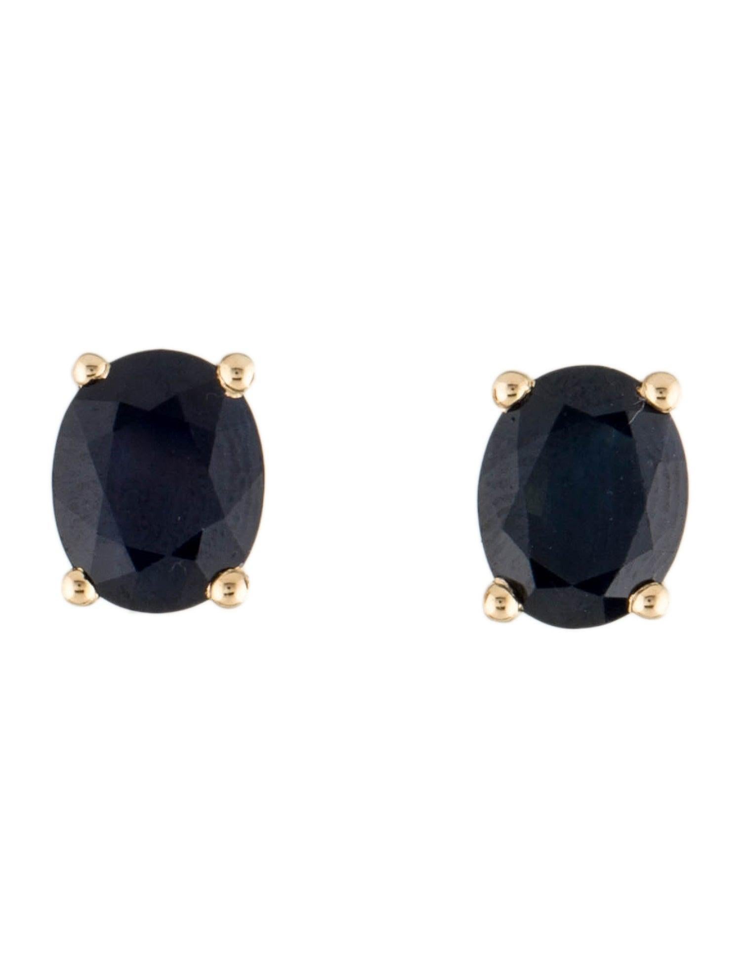 14K Sapphire Stud Earrings - Elegant Gemstone Jewelry, Timeless Classic Style In New Condition For Sale In Holtsville, NY