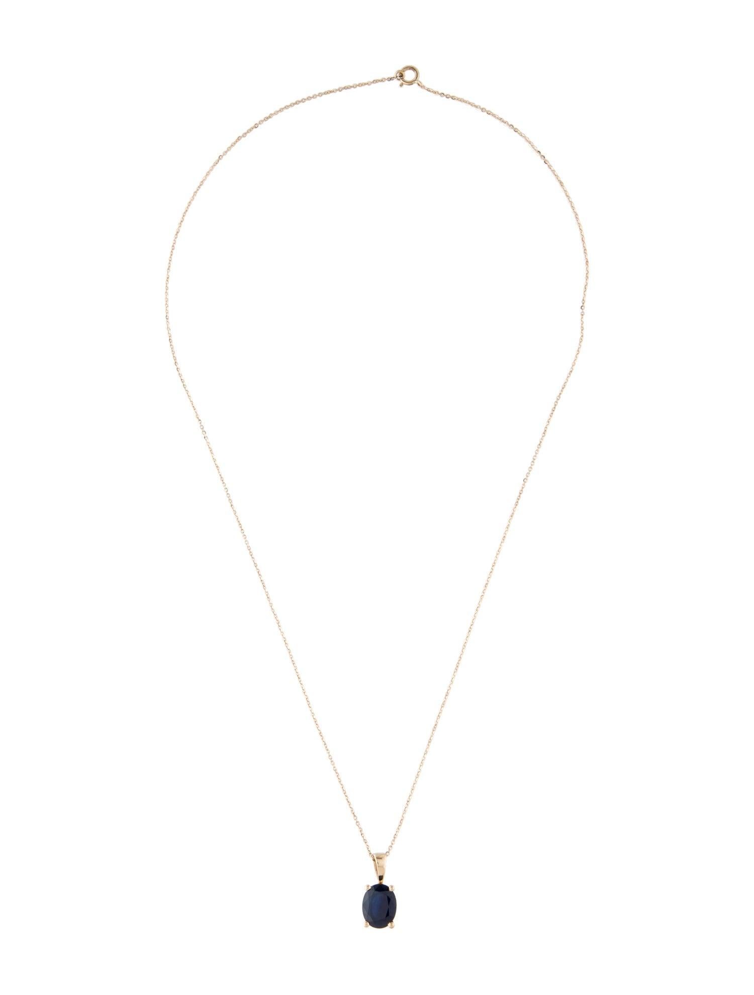 Women's 14K 2.91ct Sapphire Pendant Necklace: Elegant Luxury Statement Piece, Timeless For Sale