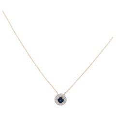 Stunning 14K Sapphire 
Diamond Pendant Necklace: Timeless Elegance, Luxury