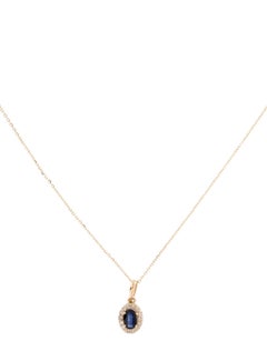 Elegant 14K Sapphire & Diamond Pendant: Exquisite Luxury Statement Jewelry Piece