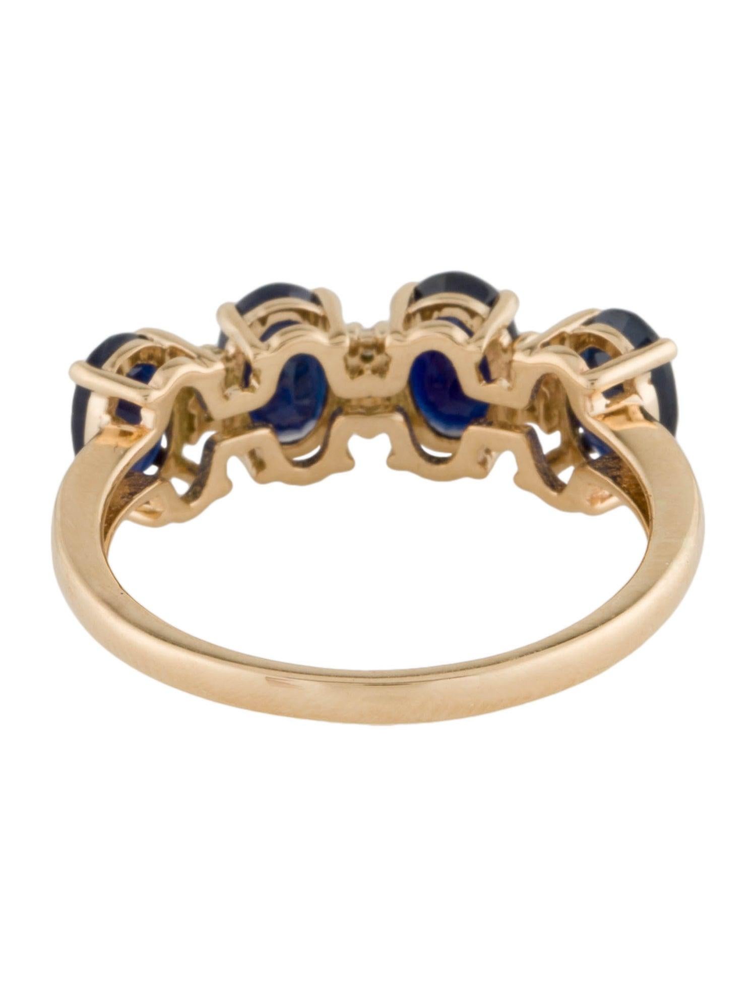 Brilliant Cut Luxurious 14K Gold Sapphire & Diamond Cocktail Ring - Size 6.75 - Fine Jewelry For Sale