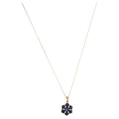 14K 1.02ctw Sapphire & Diamond Pendant Necklace: Elegant & Luxurious Jewelry