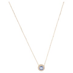 14K Sapphire & Diamond Pendant Necklace - Elegant Gemstone Statement Jewelry