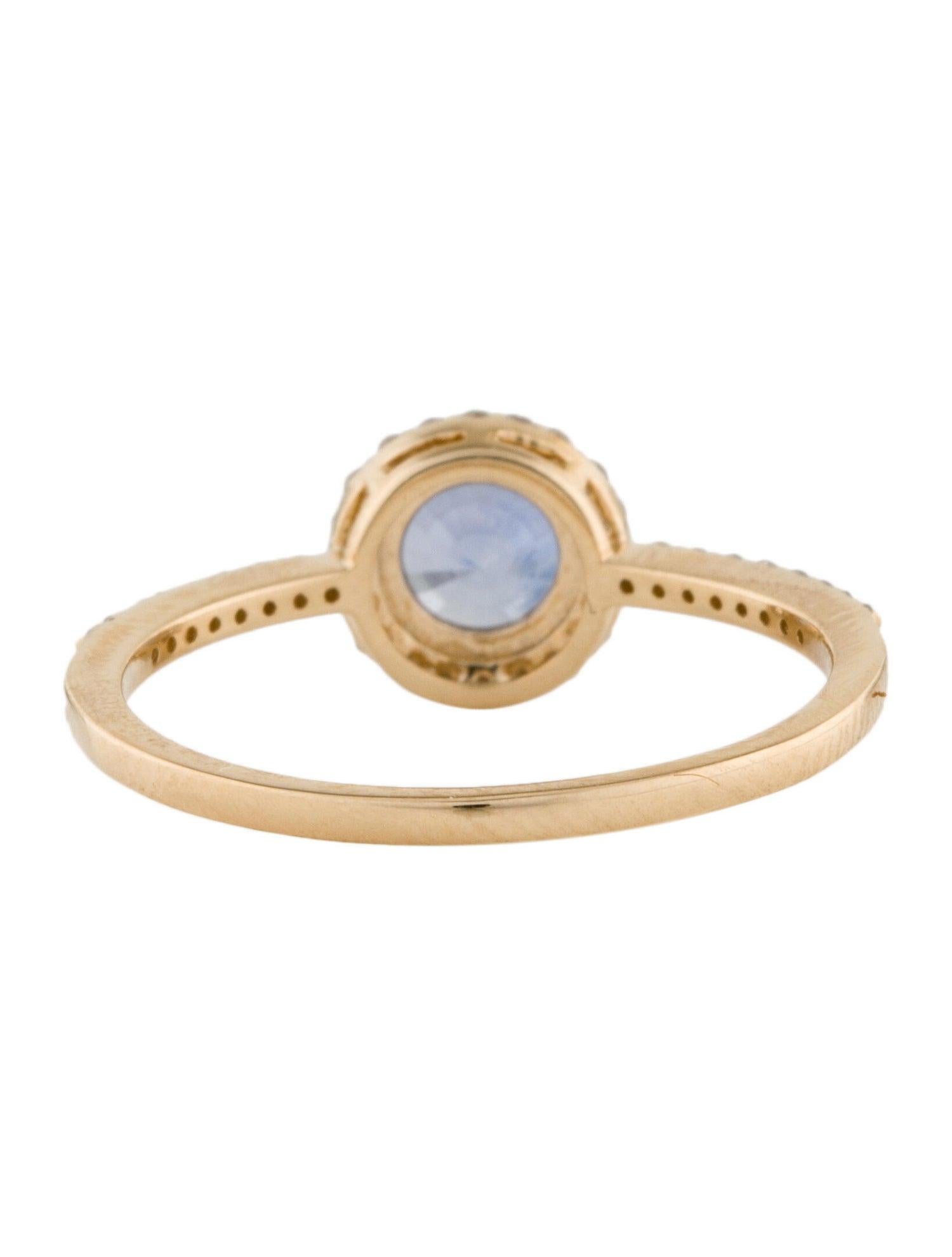 Brilliant Cut 14K Sapphire & Diamond Cocktail Ring - Size 6.75 - Elegant Statement Jewelry For Sale