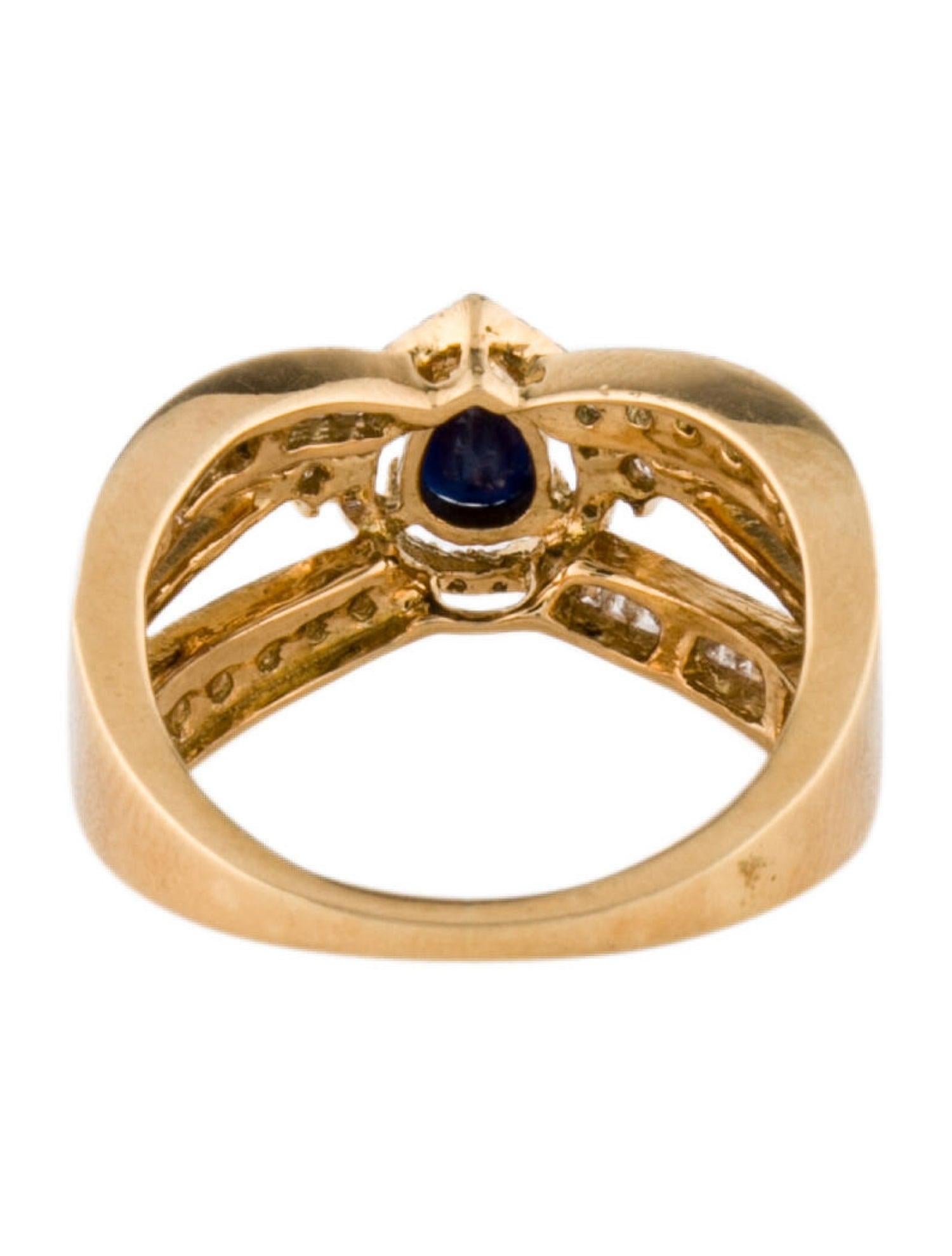 Brilliant Cut 18K Sapphire & Diamond Cocktail Ring Size 6.5 - Elegant, Statement Luxury Design For Sale