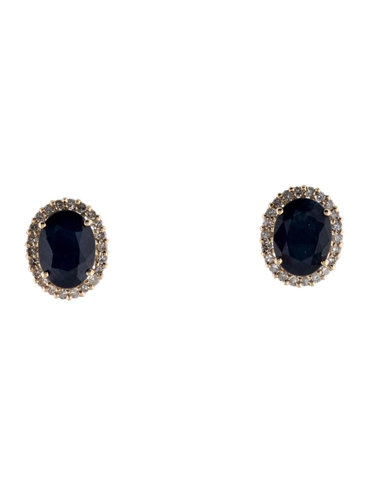 14K 3.00ctw Sapphire & Diamond Stud Earrings - Stunning & Timeless Elegance In New Condition For Sale In Holtsville, NY