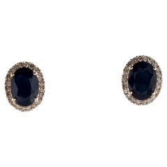 14K - Boucles d'oreilles saphir et diamant 3.00ctw - Stunning & Timeless Elegance